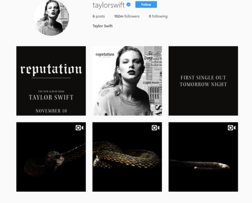 Taylor Swift, Instagram, Reputation