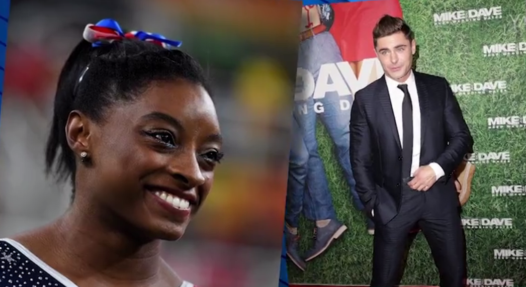 Simone Biles and Zac Efron