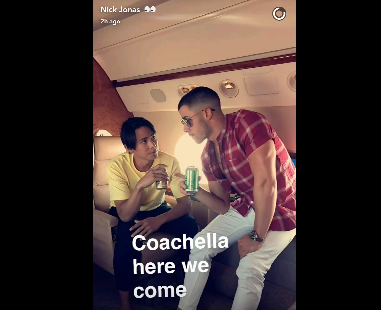 Nick Jonas, Snapchat, April 14 2017,Coachella